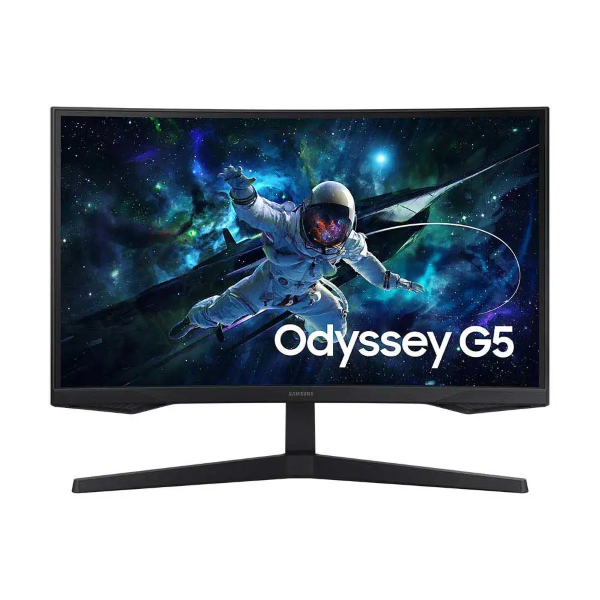 Samsung Odyssey 27'' G5 G55C | 2K Curved Gaming  Monitor |1ms Response Time| HDR10|Resolution: 2560x1440| Black| Eye Saver mode and Flicker Free Technology| 165 Hz | Contrast Ratio:2500:1|1 HDMI| Display Port| 1 Audio Out| Tilt Adjustable