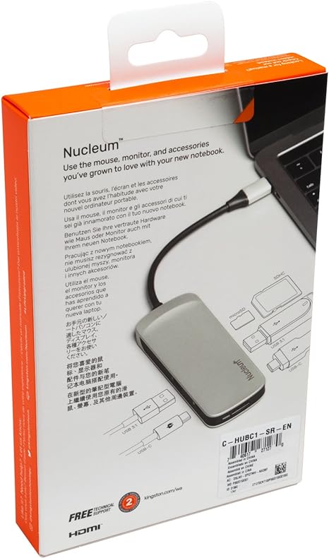 Kingston Nucleum USB C Hub, 7-In-1 Type-C-Adapter
