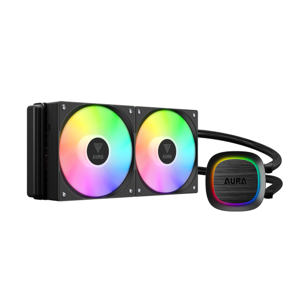 GAMDIAS AURA GL240 V2 Liquid CPU Cooler, RGB-Black