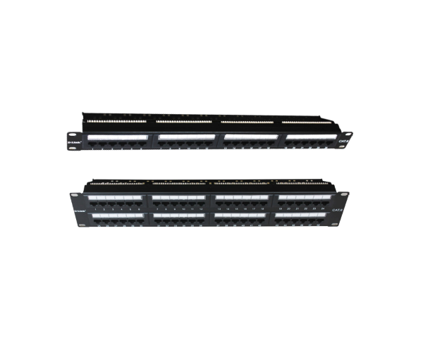 D-Link 24 Port Cat6 Unshielded Fully Loaded Punch Down Patch Panel - Keystone Type -1U