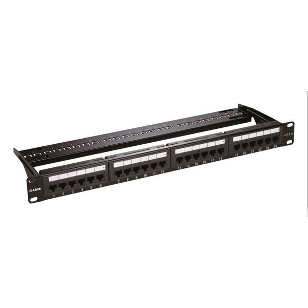 D-Link 24 Port Cat6 Shielded Fully Loaded Patch Panel - Keystone Type with Shutter- 1U