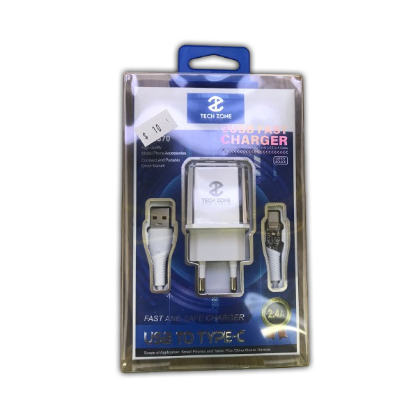 Fast Charger 2USB + Cable USB to TYPE C