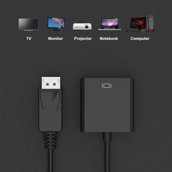 Display Port To VGA Female Cable Converter (VDP08)