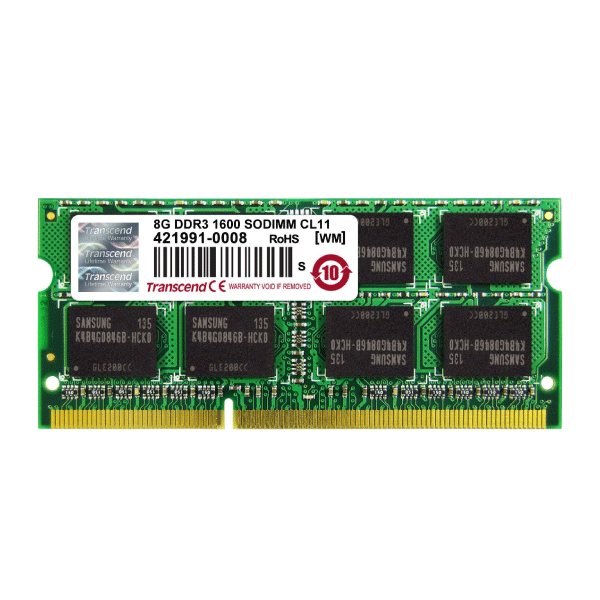 TRANSCEND 8GB DDR3 1600 SODIMM 2RX8 512MX8 CL11 1.5V