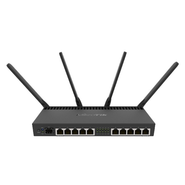 MikroTik Powerful 10xGigabit port router with a Quad-core 1.4Ghz CPU, 1GB RAM, SFP+ 10Gbps cage, dua