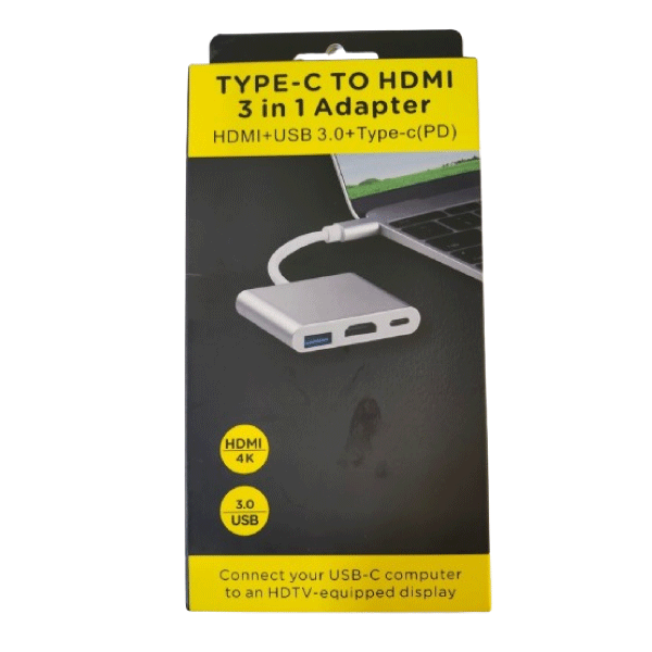 Type-c to HDTV 3 in 1 Adapter HDTV + USB + Type-c(PD)