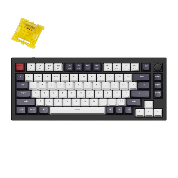 KEYCHRON Q1 MAX 75% BANANA SWITCH WIRELESS KEYBOARD (BLACK/WHITE)