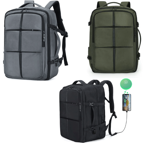 Multifunction Backpack – Waterproof – USB Charging Port – Heavily Padded For Up To 17.6″ Laptop