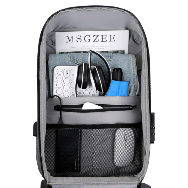 Laptop Backpack 17.3″ Anti-Theft Pin Lock – Waterproof – Shockproof – USB Charging Port – 30X17X44cm
