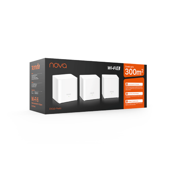 Tenda Nova MX3 3-Pack Whole Home Mesh Wifi 6 covering up tp 270m²