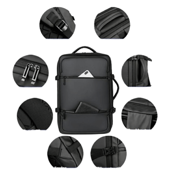 Laptop Backpack – Holds Up To 15.6″ Laptops & Tablets – Waterproof – Ergonomic Softback – Luggage Strap