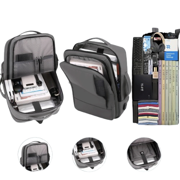 Multifunctional Laptop Backpack – Holds Up To 15.6″ Laptops & Tablets – Oxford Textile – Waterproof – Recharge USB Port