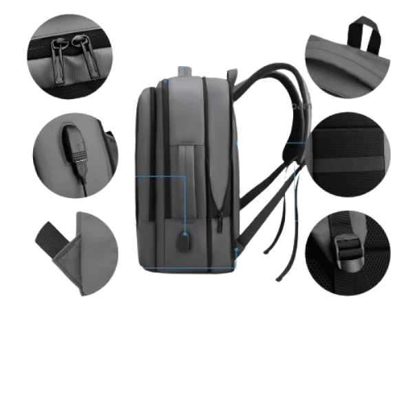 Multifunctional Laptop Backpack – Holds Up To 15.6″ Laptops & Tablets – Oxford Textile – Waterproof – Recharge USB Port