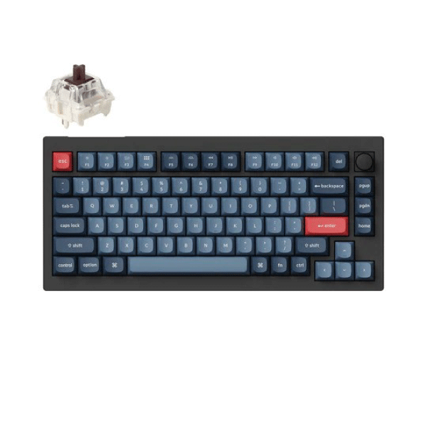 KEYCHRON V1 MAX 75% BROWN SWITCH WIRELESS KEYBOARD (CARBON BLACK) RT HERE