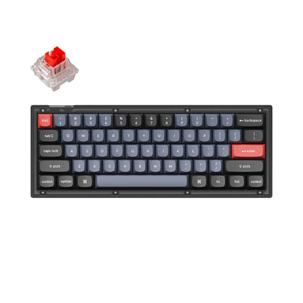 KEYCHRON V4 60% LAYOUT RED SWITCH WIRED KEYBOARD (CARBON BLACK)