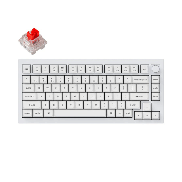 KEYCHRON Q1 PRO 75% LAYOUT RED SWITCH WIRELESS KEYBOARD (WHITE)