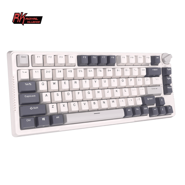 ROYAL KLUDGE 81KEYS BLUE SWITCH WHITE NIGHT ( 3C ) W-W-B KEYBOARD