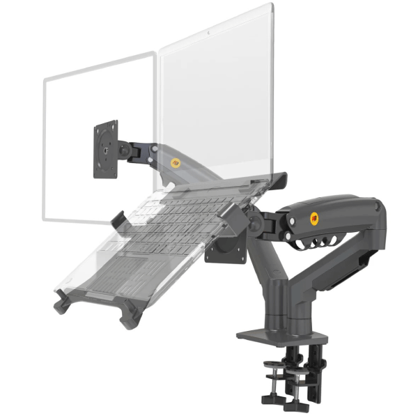 DUAL ARM FOR MONITOR 17" - 30" + LAPTOP HOLDER 10" - 17"