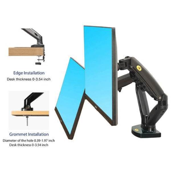 DUAL DESKTOP ARM Gas Spring Desktop 17"-27" LCD
