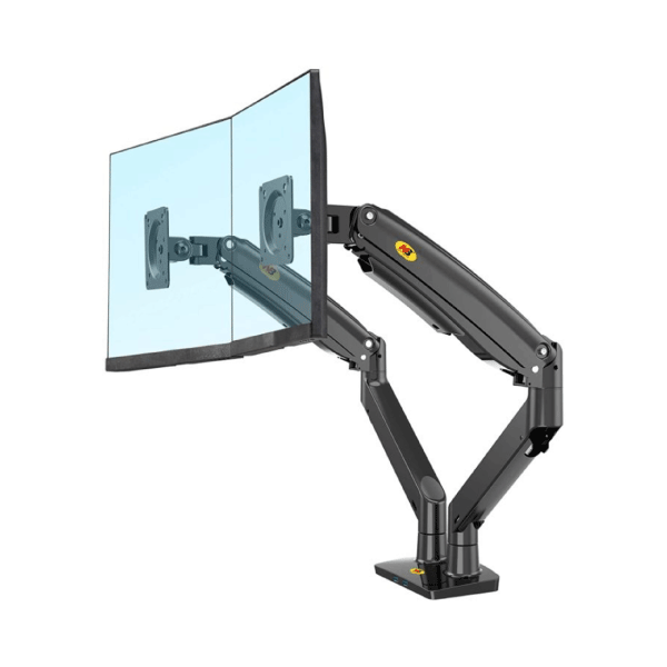 NB-F195A 22-32'' Dual Arm WHITE Computer Desk Monitor Mount Stand