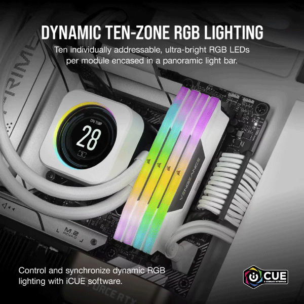 CORSAIR DDR5 5200MHZ 64GB (2X32GB) CL40 MEMORY KIT-WHITE