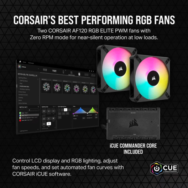 CORSAIR LIQUID CPU COOLER ICUE H100I ELITE LCD XT