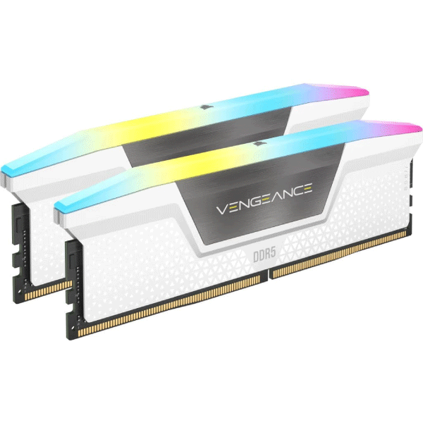 CORSAIR DDR5 6000MHZ 32GB (2X16GB) VENGEANCE RGB C40 MEMORY KIT-WHITE