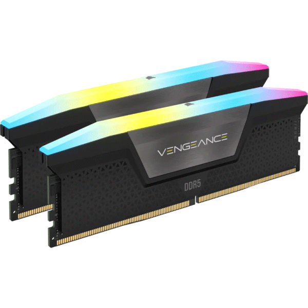 CORSAIR DDR5 6400MHZ 32GB (2X16GB) VENGEANCE RGB C32 MEMORY KIT- BLACK