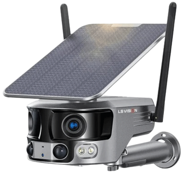 LS Vision Dual Panoramic Ultra Wide View 4K 8MP WiFi 4G Solar Security Camera Outdoor 4X