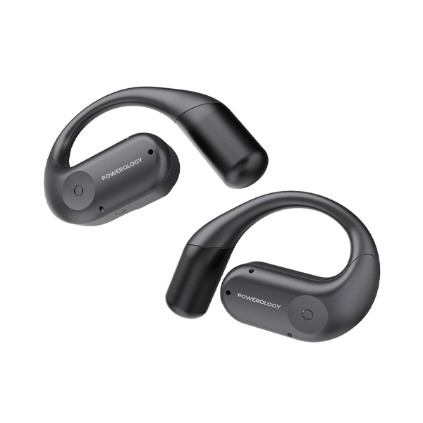 Powerology Air Conduction ENC TWS Earbuds and Charging Case with Display 60mAh8 - Black
