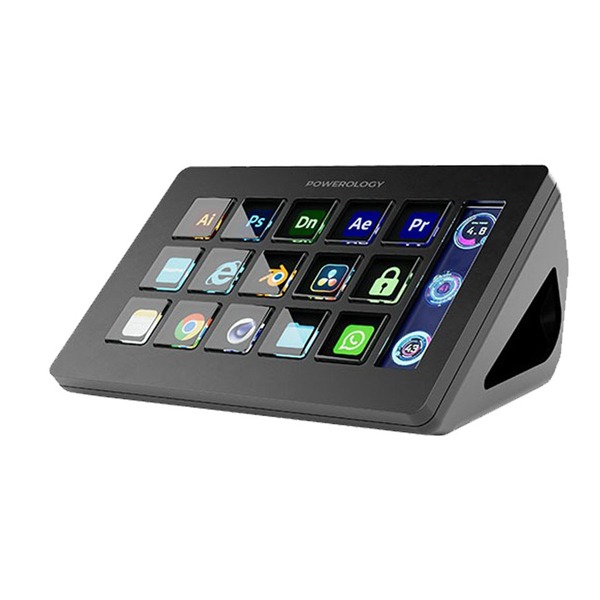 Powerology Stream Deck ( Interactive Buttons & Custom Software ) - Black