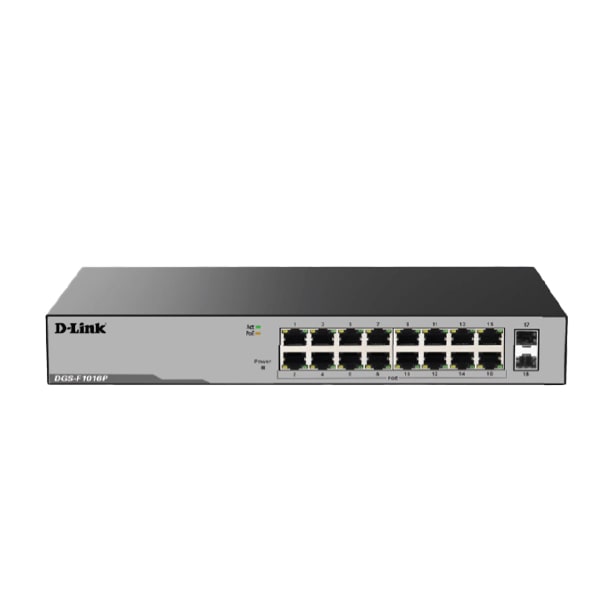 D-Link 16 Port Gigabit Unmanaged POE Switch with 2 SFP ports 250 watts