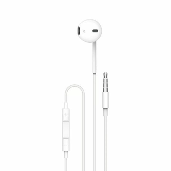 Porodo Soundtec Single Mono Earphones 3.5mm with High-Clarify Mic - White
