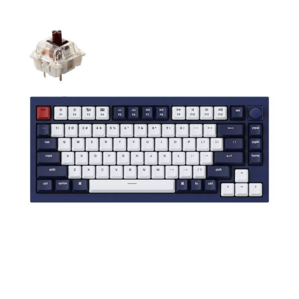 Keychron Q1 QMK Gateron Phantom Mechanical Keyboard with Knob, RGB, Brown Switch and Custom