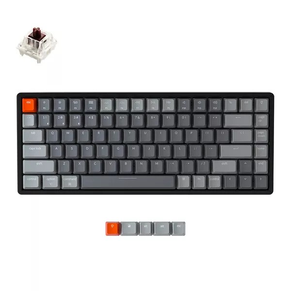 Keychron K2 84 Gateron Mechanical Keyboard with RGB, Brown Switch and Aluminum Frame