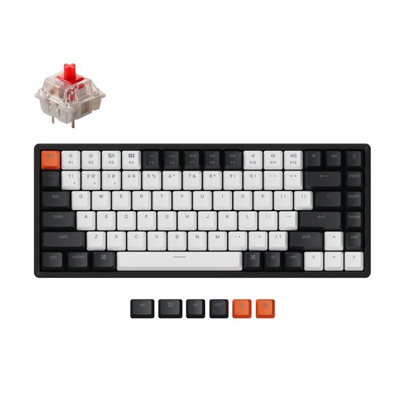 Keychron K2 ANSI 75% Layout 84 Key , Red Switch RGB Hot-Swap Aluminum Frame Gateron G Pro M