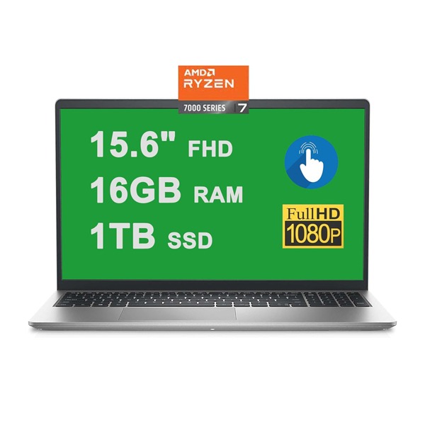 DELL Inspiron 15 3535 Business Laptop 15.6" Touchscreen, AMD Octa-Core Ryzen 7 7730U Processor, 16GB RAM ,1TB SSD Win11
