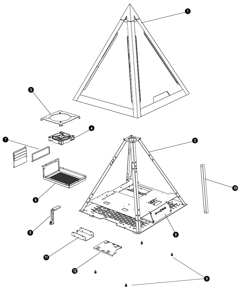 AZZA PYRAMID 804L Black Gaming Case with PCI-e 4.0