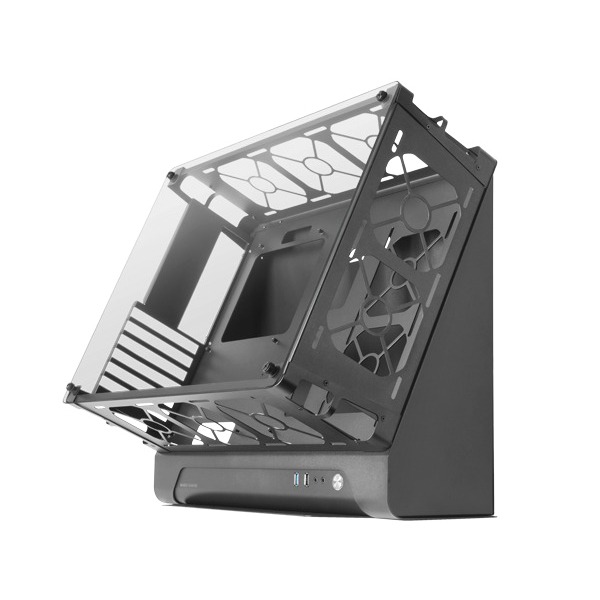 Mars Gaming Mcb Xl Premium Custom Atx Case, Side Glass, Dual Chamber, Black
