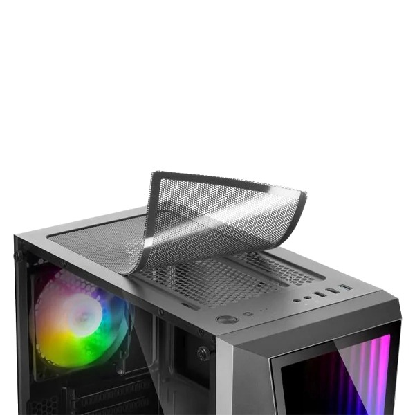 Mars Gaming Mc777 Atx Case, 2X 120Mm Argb Fan, T. Glass, Infinity Mirror, Black, White