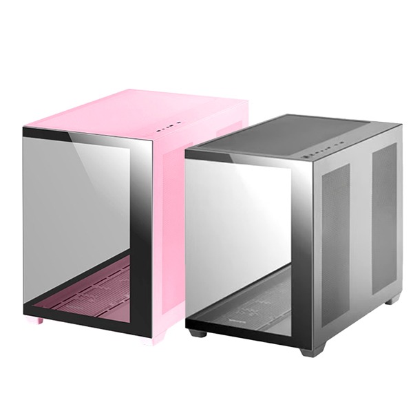 Mars Gaming Mcv4 Xxl Premium Custom E-Atx Case, Frameless 90º Glass, Black , Pink