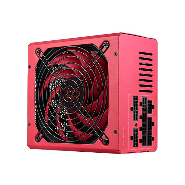 Mars Gaming Mpvu750M, 750W Full-Modular Psu 80Plus Silver, +87% Ef, Ai-Rpm 14Cm Fan, Japanese Capacitors, Red