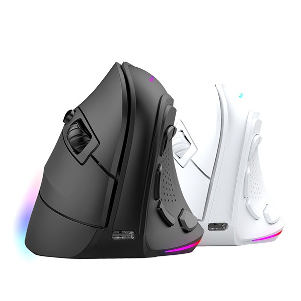 Mars Gaming Mmsk, Tri-Mode Wireless Ergonomic Vertical Rgb Gaming Mouse, Bluetooth, 2.Gpro & Wired Connection, Huano Switches, 9 Buttons, Software