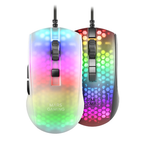 Mars Gaming MMR Mouse, 12800Dpi, Extreme-Light 58G, Rgb, Paracord, Soft