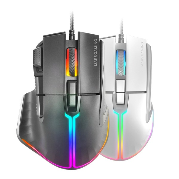 Mars Gaming Mm-Xt, Rgb Gaming Mouse, 12800 Dpi, Ergonomic With Thumb Rest, Huano Switches, Software