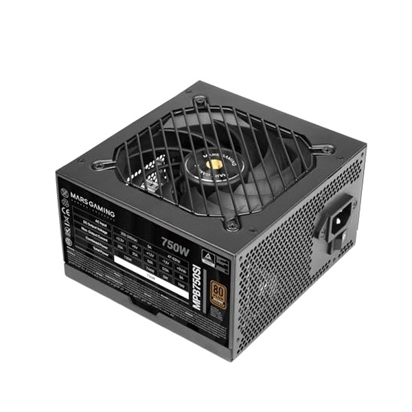 Mars Gaming Mpb750Si, 750W Psu, Dc-Dc & Smd Tech, 80Plus Bronze, Active Pfc, Ultra Silent Ai2-Rpm & 12Cm Si Copper Fan