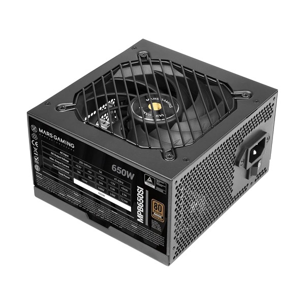 Mars Gaming Mpb650Si, 650W Psu, Dc-Dc & Smd Tech, 80Plus Bronze, Active Pfc, Ultra Silent Ai2-Rpm & 12Cm Si Copper Fan