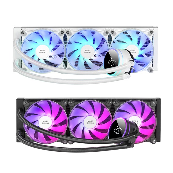 Mars Gaming Ml-Lcd360, Watercooling Aio 600W Tdp, 3X Fdb Argb Fans, Lcd Temperature Display, Argb Mb Control