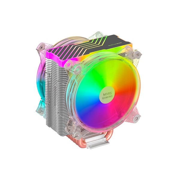 Mars Gaming Mcpu66 Cpu Cooler, Dual Argb, Dual 12Cm Pwm Fan, 6X Heatpipe, 220W