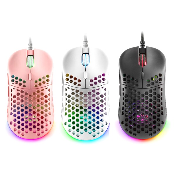 Mars Gaming Mm55 Mouse, 12800Dpi, Extreme-Light 55G, Rgb, Paracord, Soft